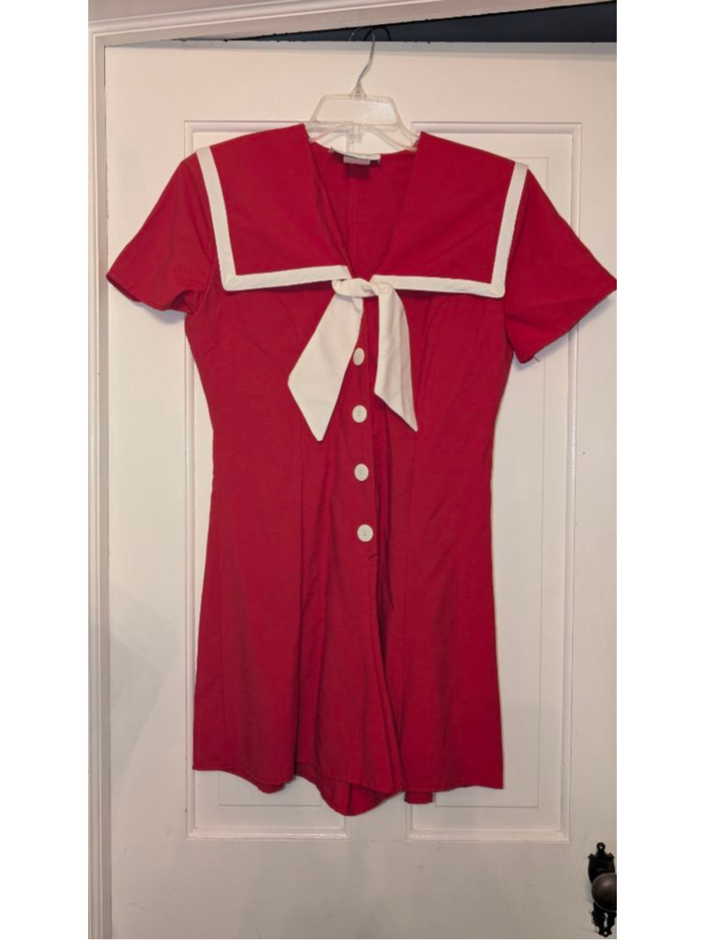 80s Young Edwardian Red & White Sailor romper Juniors 11
